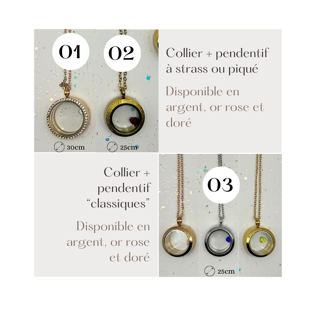 "Sparkling" collar welcoming hairs/ashes