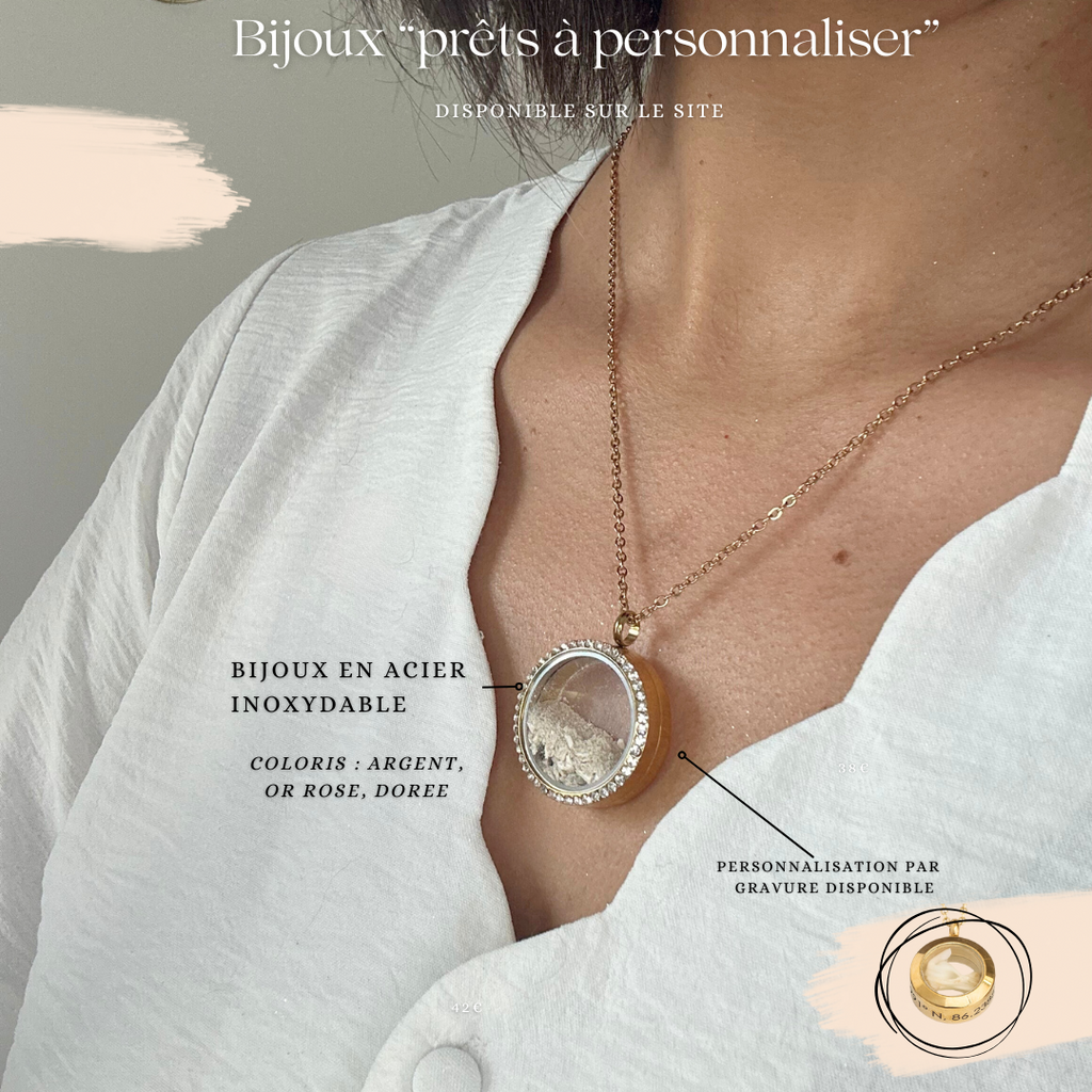 Collier "Scintillant" accueillant poils/cendres